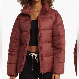 Women's Burgundy Puffer Jacket